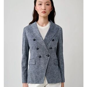 Cutaway Double Breasted Piquet Blazer